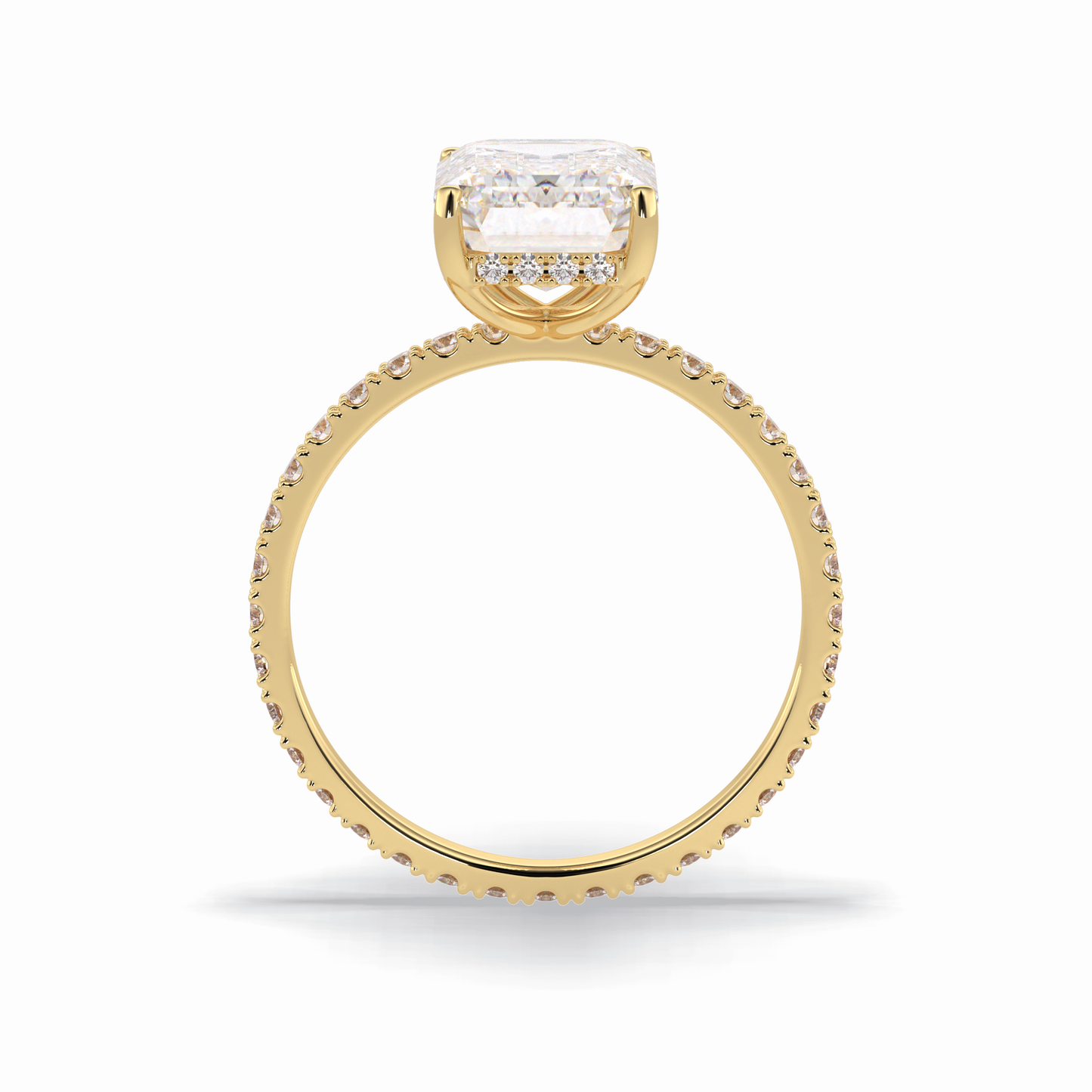 Emerald Hidden Halo & Pave Lab Grown Diamond Engagement Ring