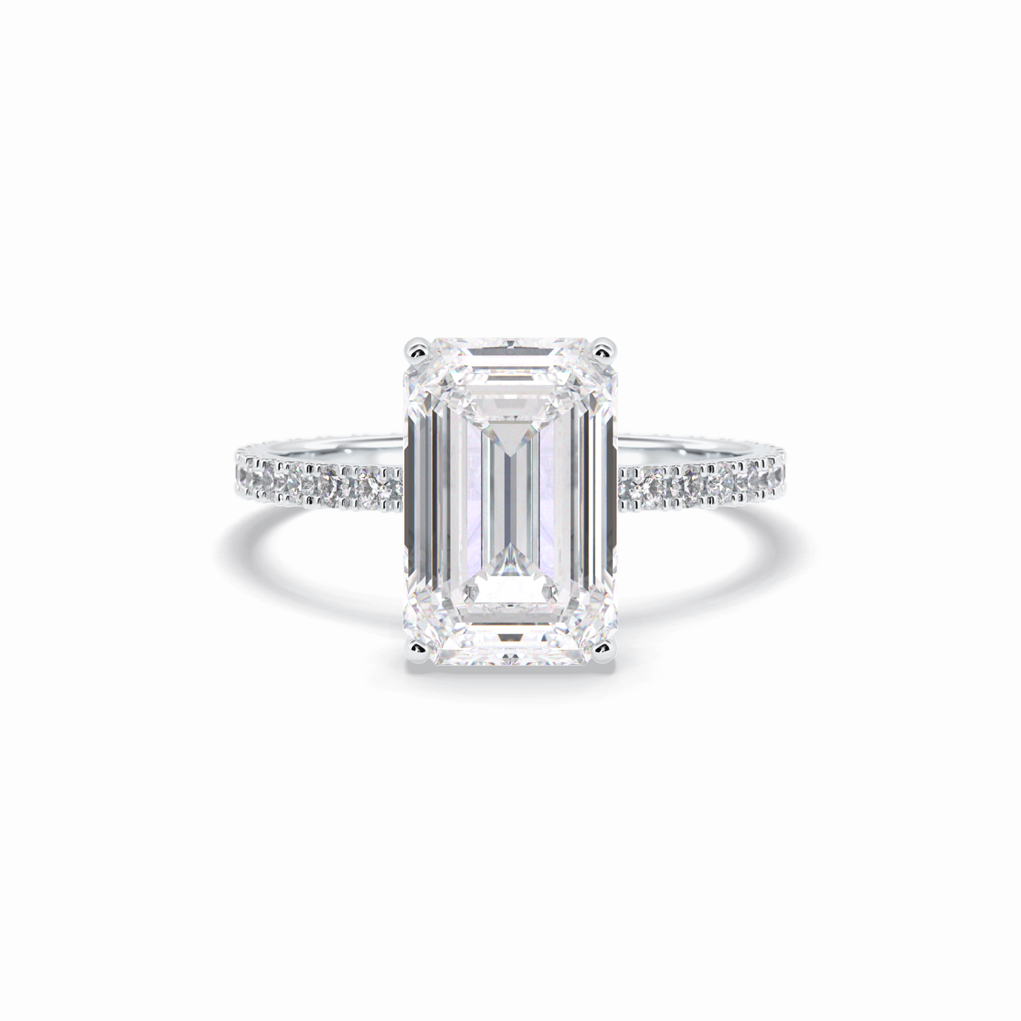 Emerald Hidden Halo & Pave Lab Grown Diamond Engagement Ring