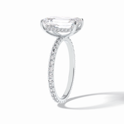 Emerald Hidden Halo & Pave Lab Grown Diamond Engagement Ring