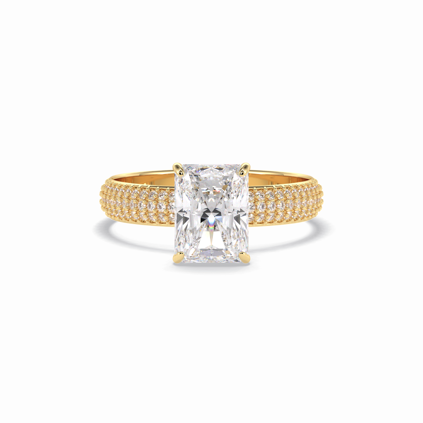 Radiant Pave Lab Grown Diamond Engagement Ring