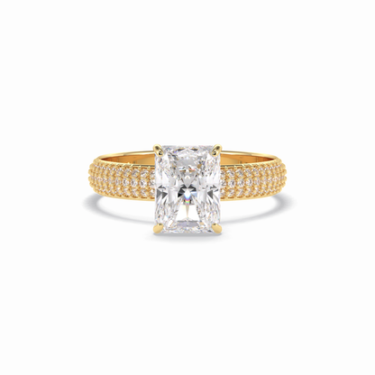 Radiant Pave Lab Grown Diamond Engagement Ring