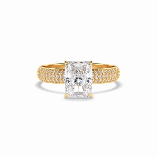 Radiant Pave Lab Grown Diamond Engagement Ring