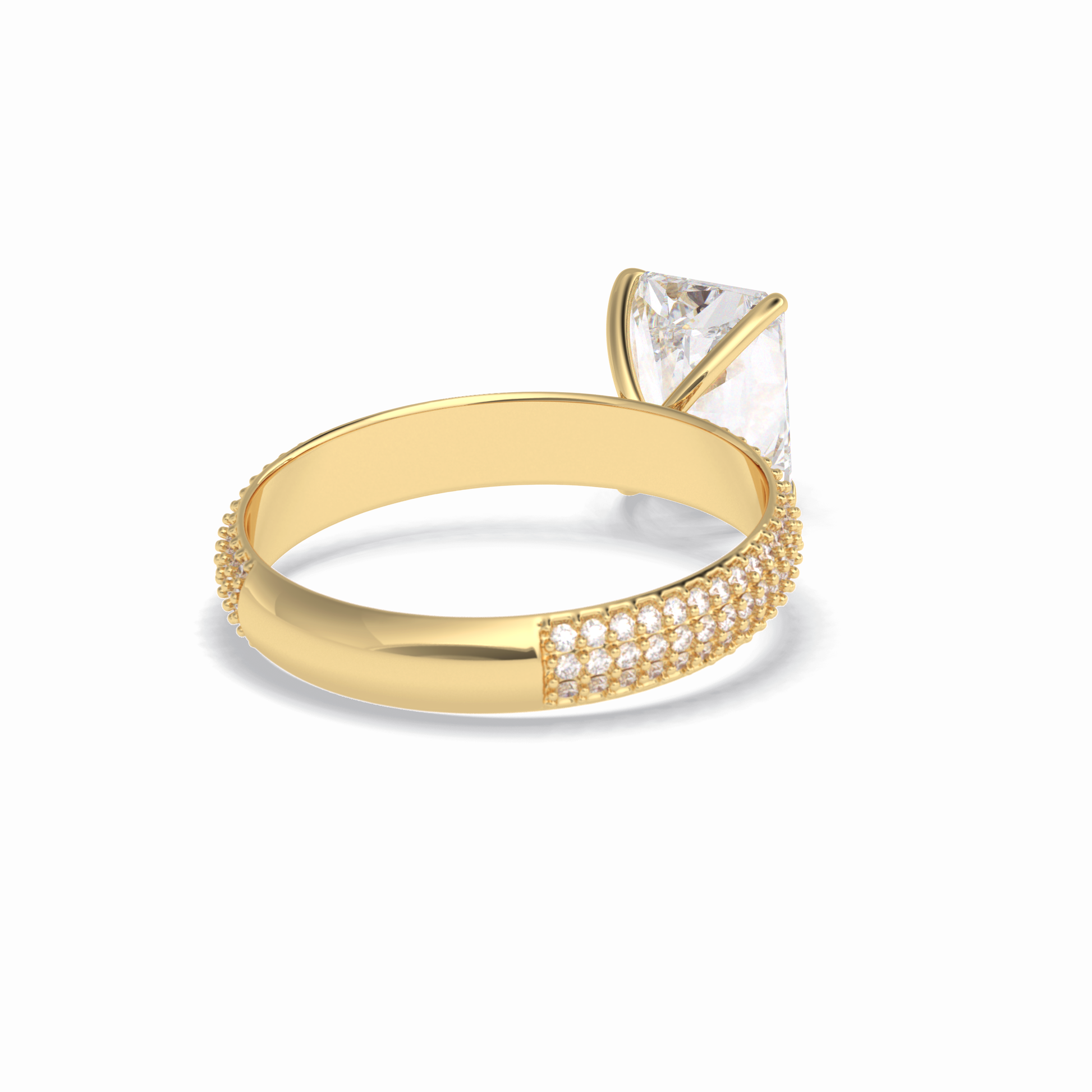 Radiant Pave Lab Grown Diamond Engagement Ring