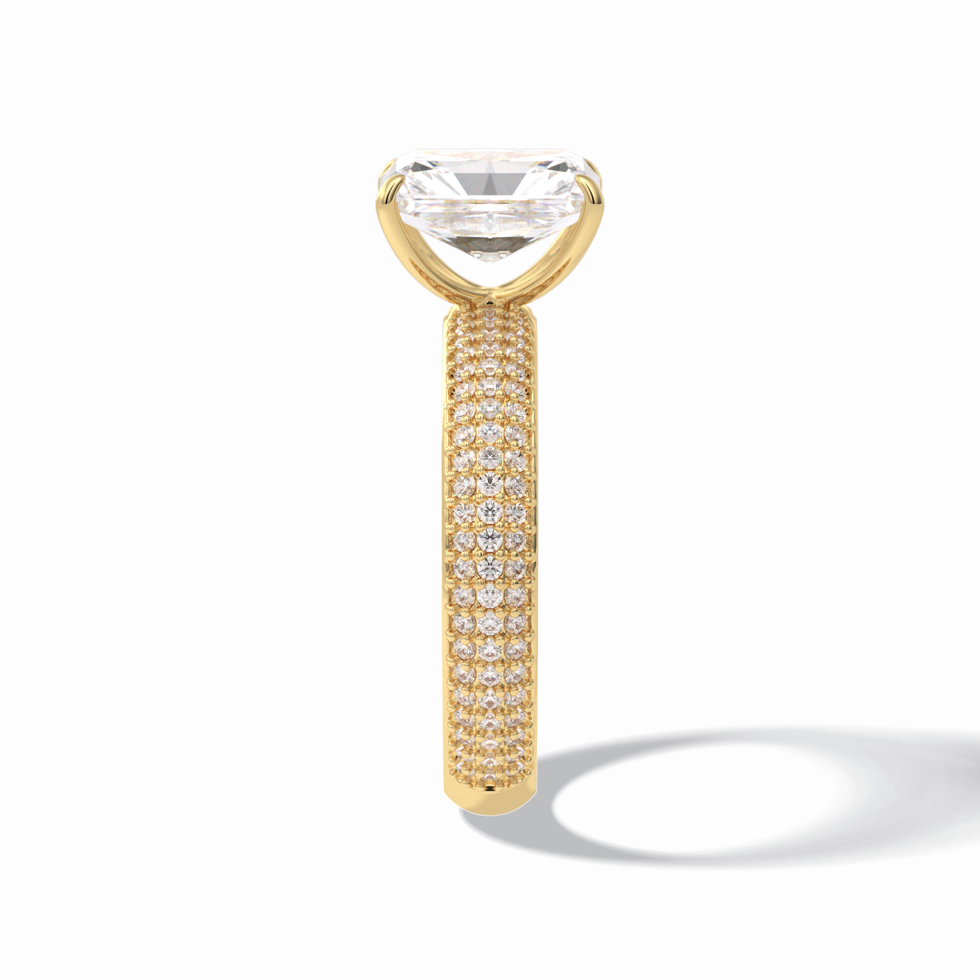 Radiant Pave Lab Grown Diamond Engagement Ring