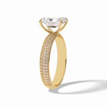 Radiant Pave Lab Grown Diamond Engagement Ring