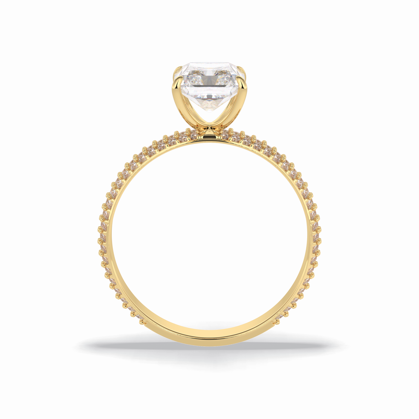 Radiant Pave Lab Grown Diamond Engagement Ring