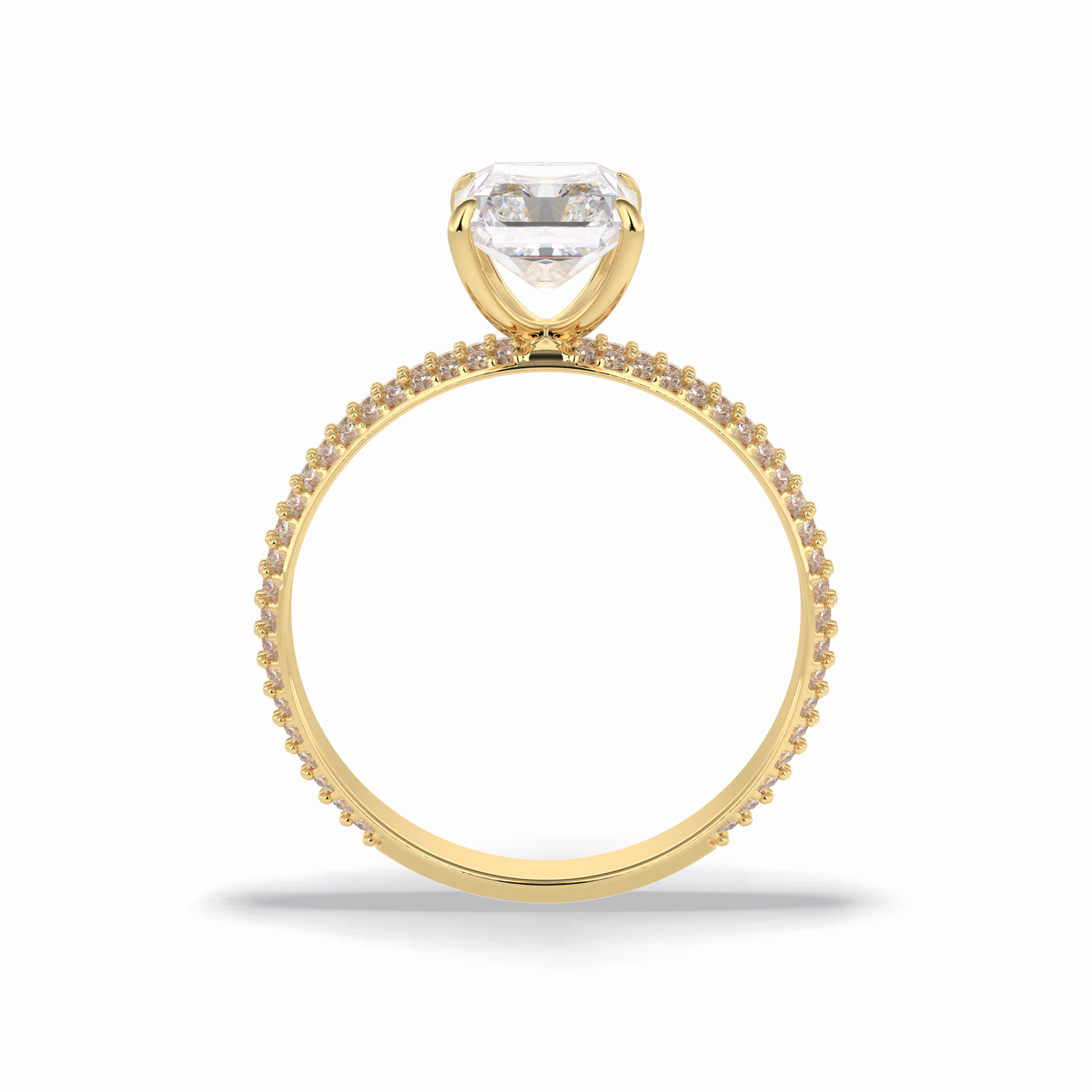 Radiant Pave Lab Grown Diamond Engagement Ring
