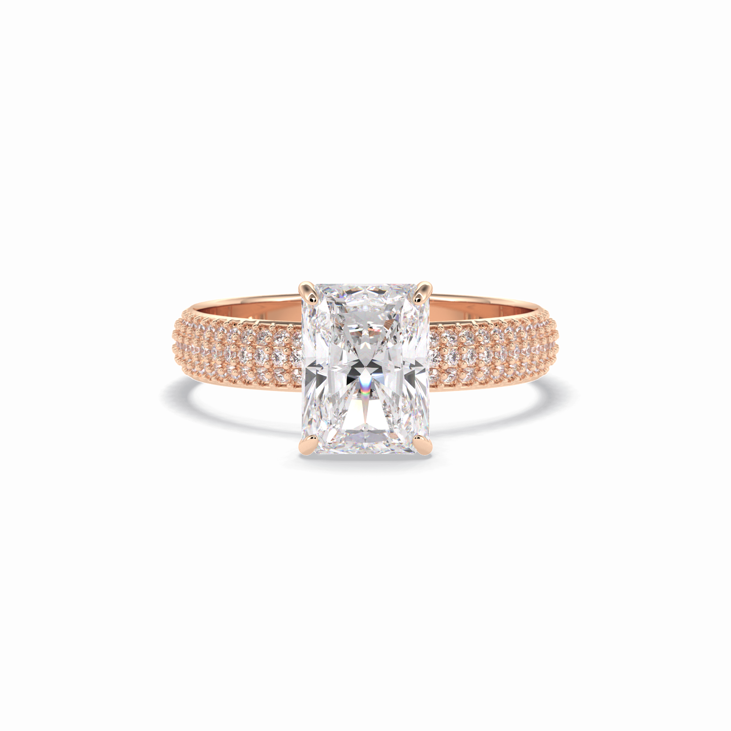 Radiant Pave Lab Grown Diamond Engagement Ring