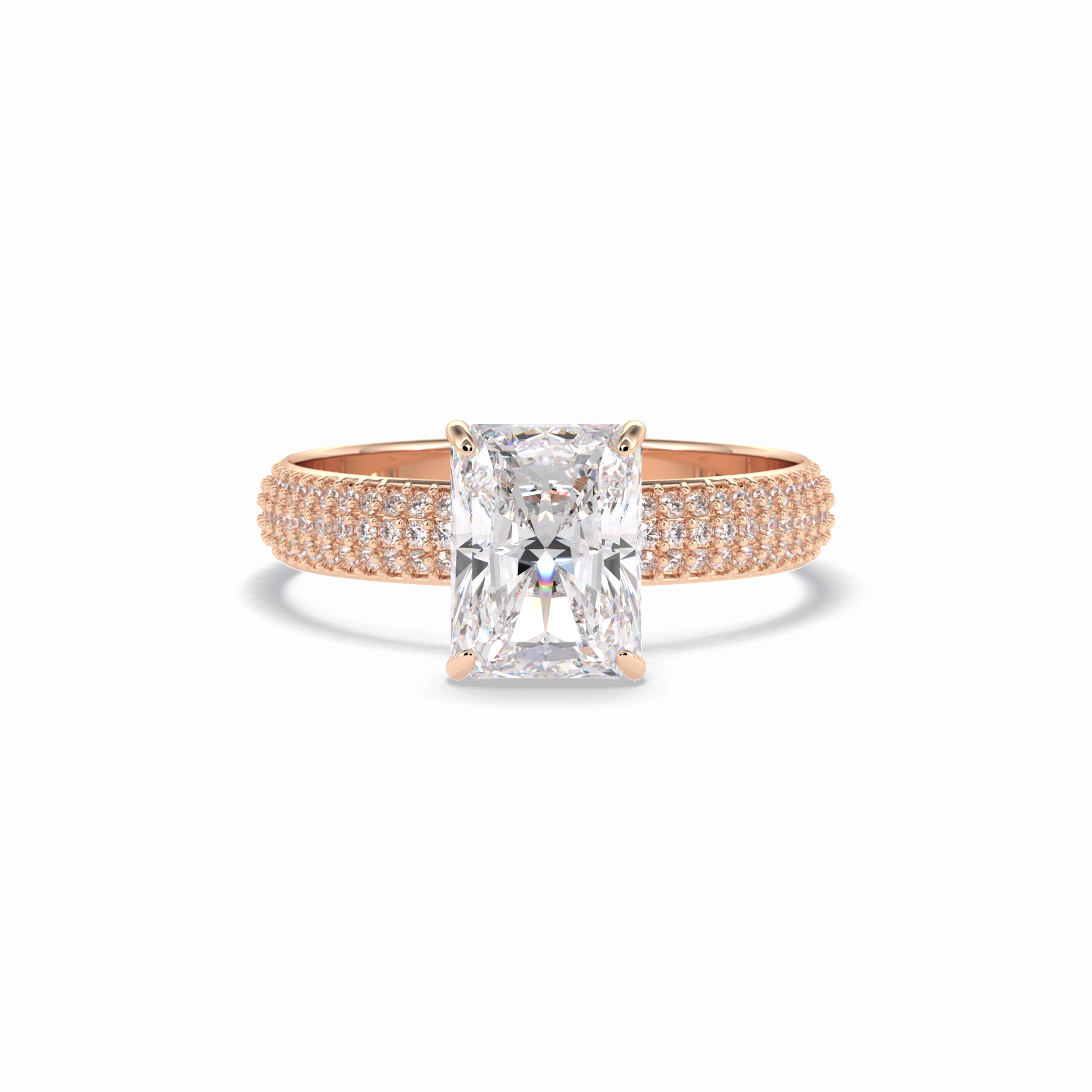 Radiant Pave Lab Grown Diamond Engagement Ring
