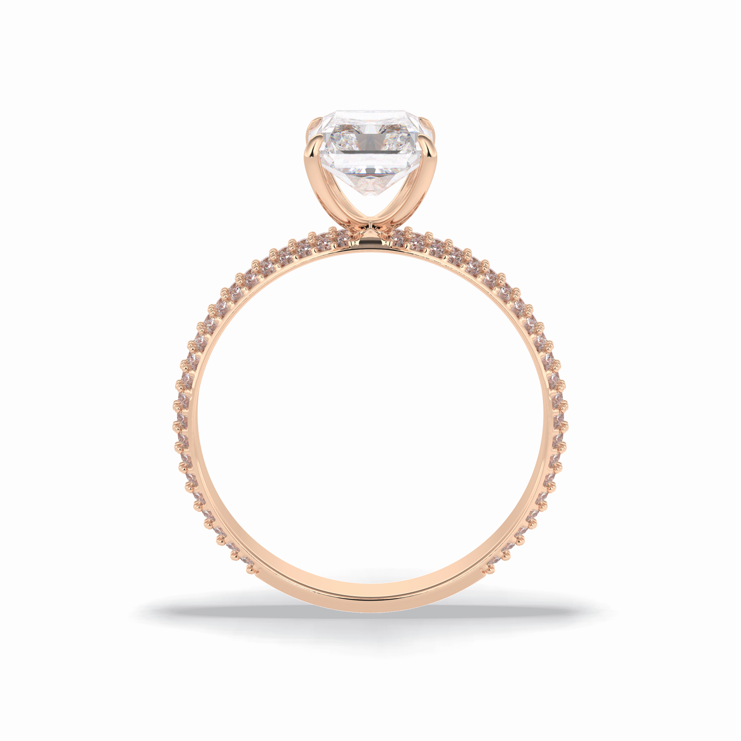 Radiant Pave Lab Grown Diamond Engagement Ring