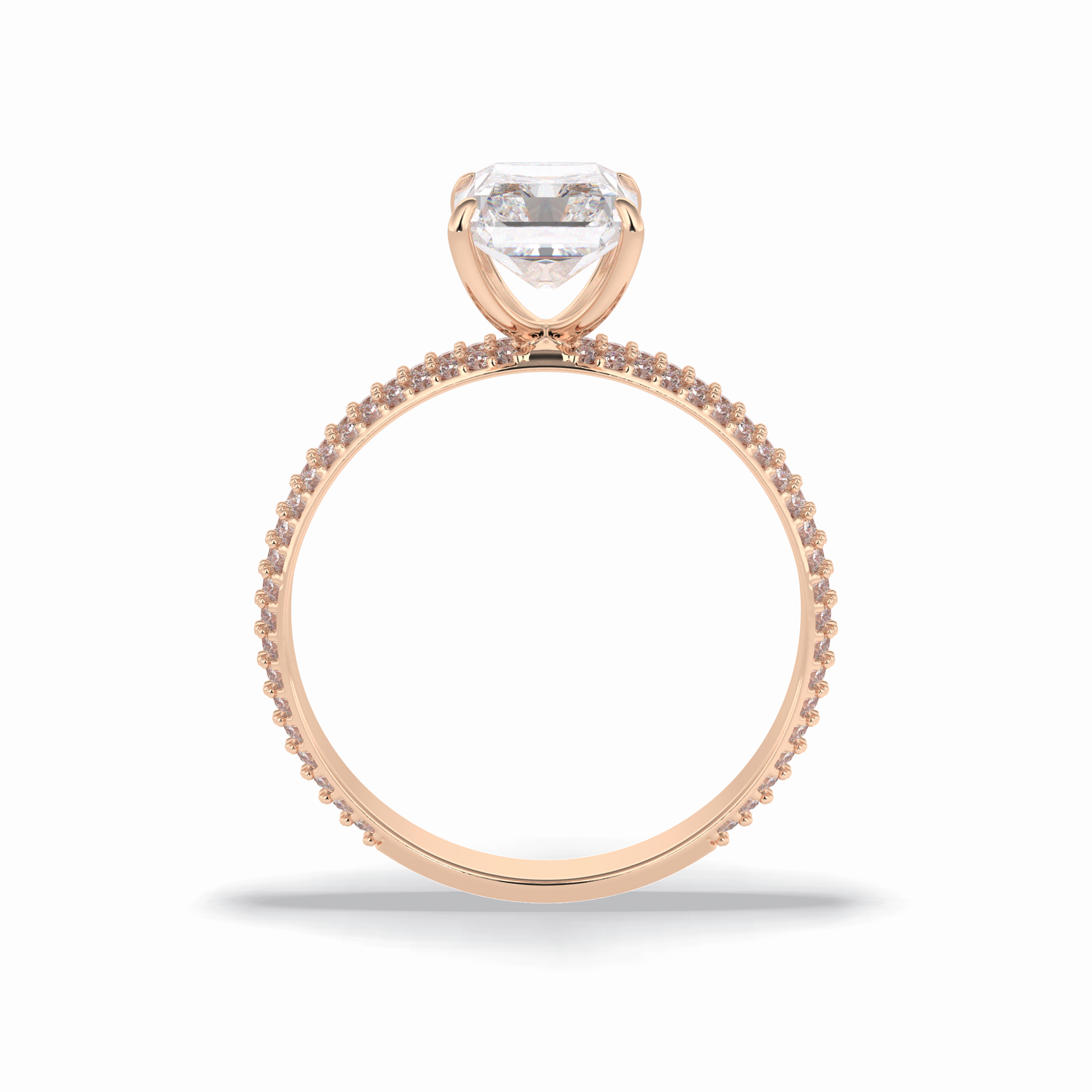 Radiant Pave Lab Grown Diamond Engagement Ring