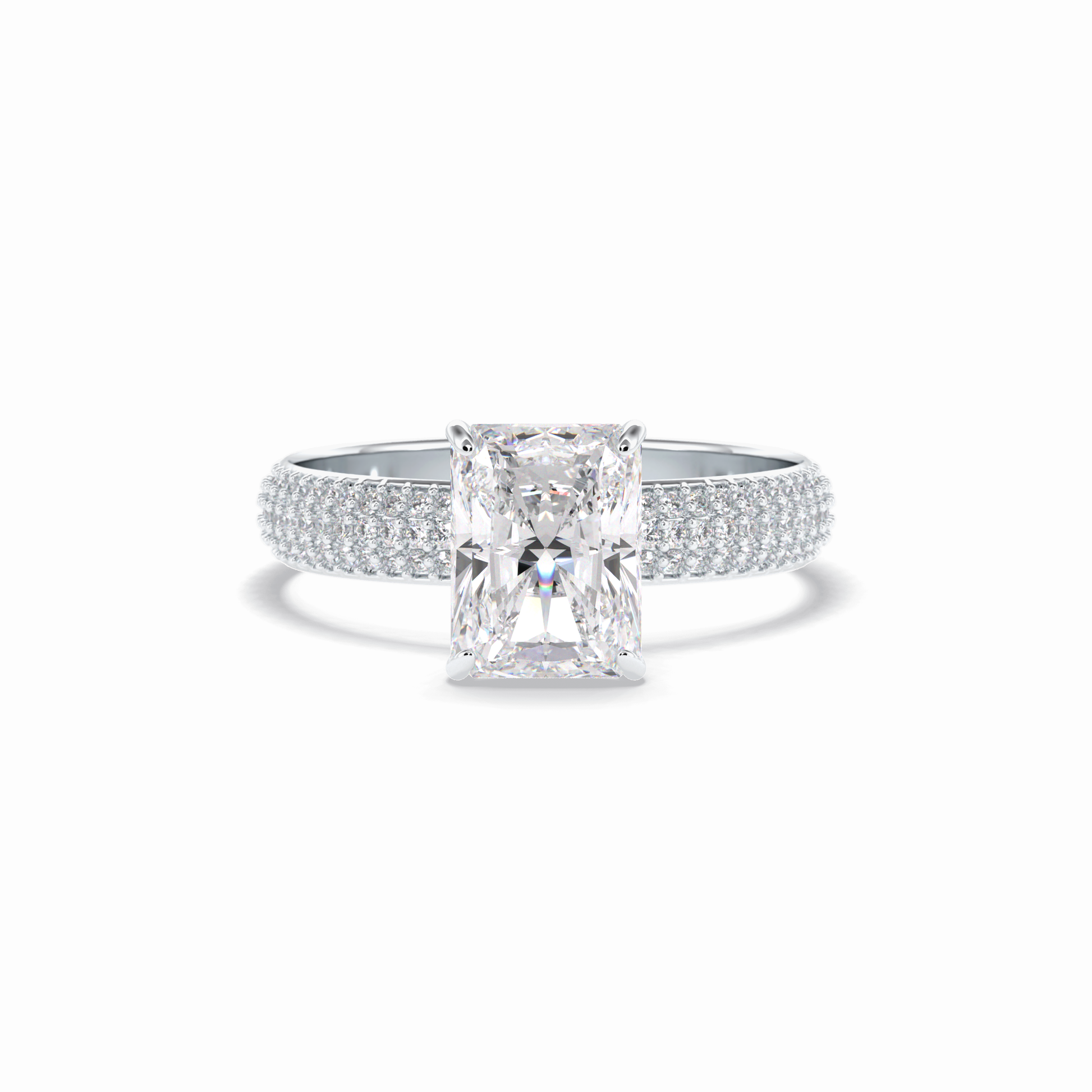 Radiant Pave Lab Grown Diamond Engagement Ring