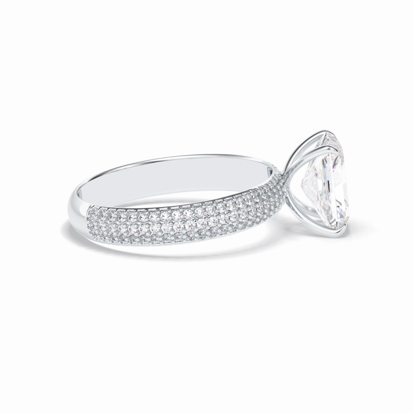 Radiant Pave Lab Grown Diamond Engagement Ring