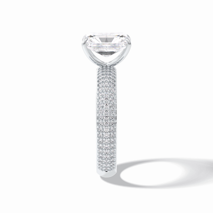 Radiant Pave Lab Grown Diamond Engagement Ring