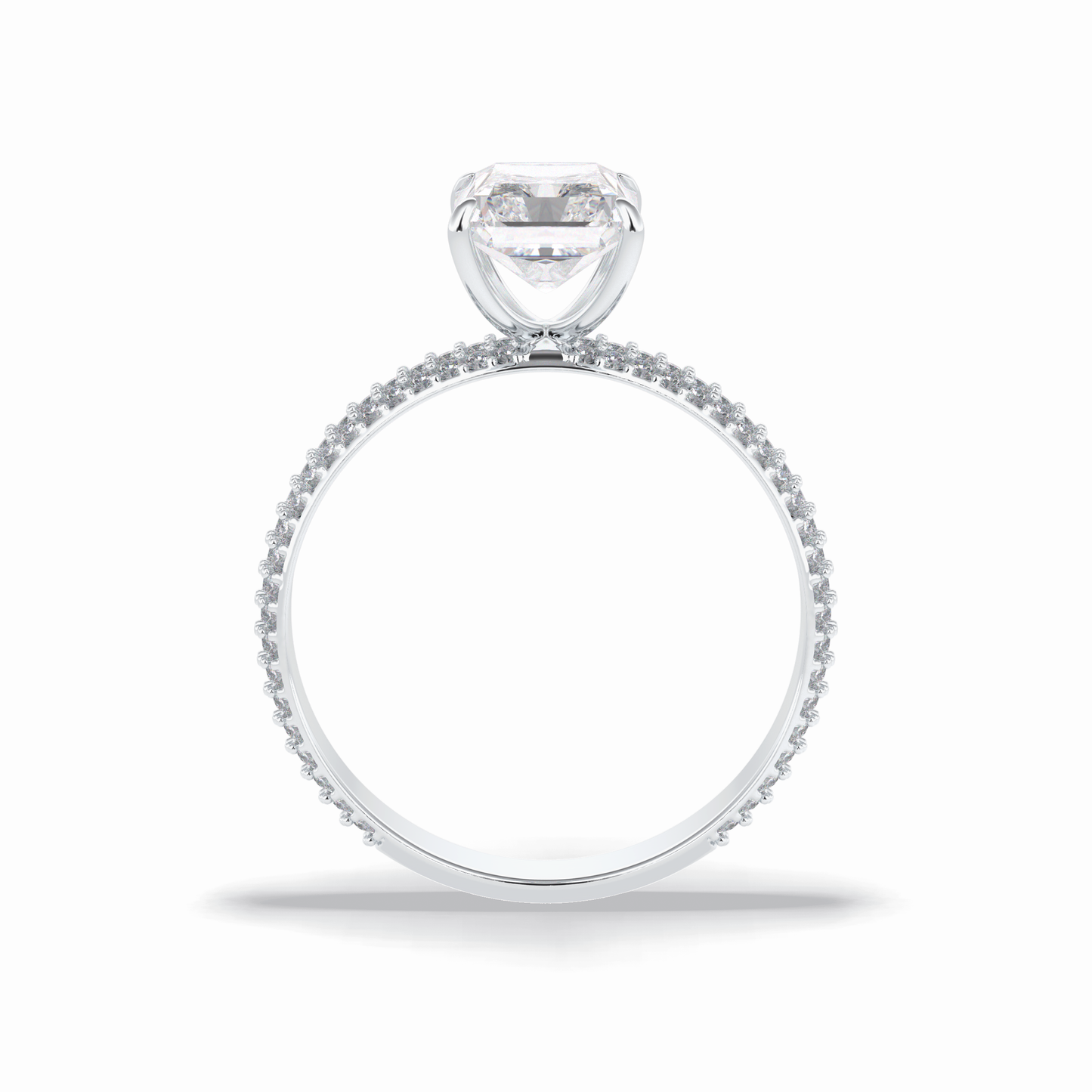 Radiant Pave Lab Grown Diamond Engagement Ring