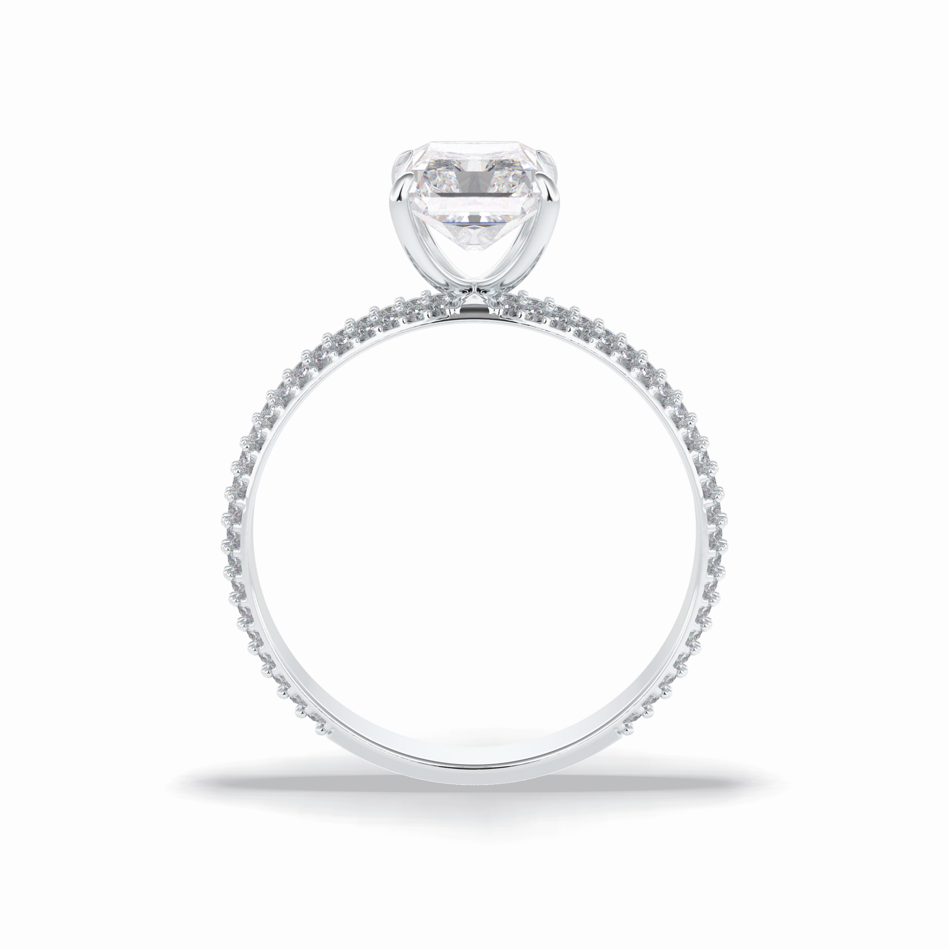 Radiant Pave Lab Grown Diamond Engagement Ring