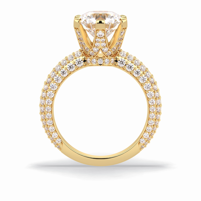 Round Pave Lab Grown Diamond Engagement Ring