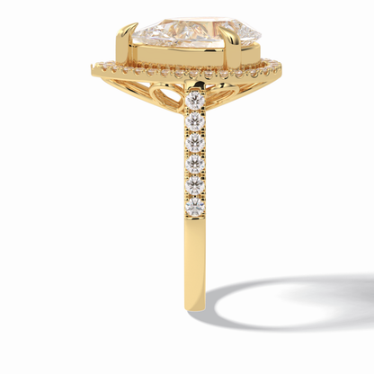 Pear Halo & Pave Lab Grown Diamond Engagement Ring