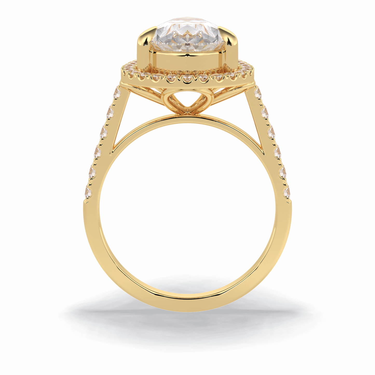 Pear Halo & Pave Lab Grown Diamond Engagement Ring