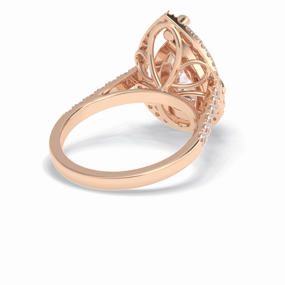 Pear Halo & Pave Lab Grown Diamond Engagement Ring