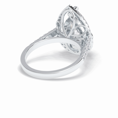 Pear Halo & Pave Lab Grown Diamond Engagement Ring