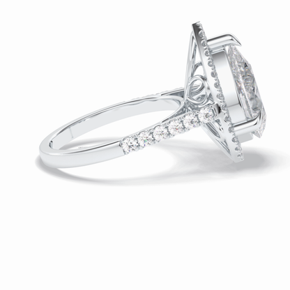Pear Halo & Pave Lab Grown Diamond Engagement Ring