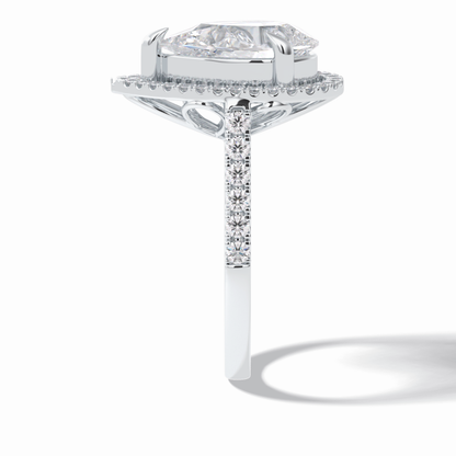 Pear Halo & Pave Lab Grown Diamond Engagement Ring