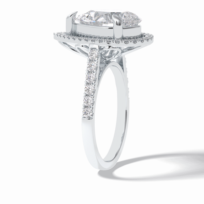 Pear Halo & Pave Lab Grown Diamond Engagement Ring