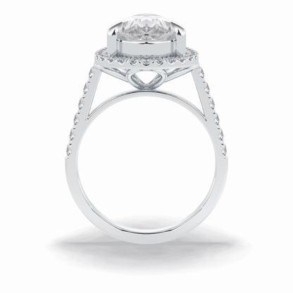 Pear Halo & Pave Lab Grown Diamond Engagement Ring