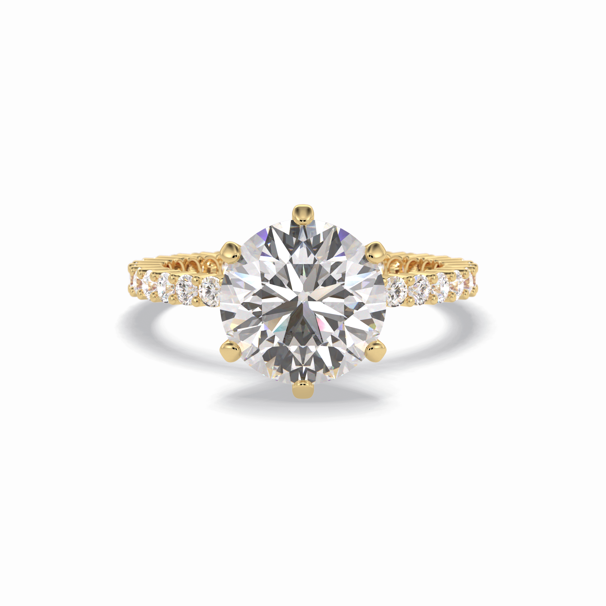 Round Pave Lab Grown Diamond Engagement Ring