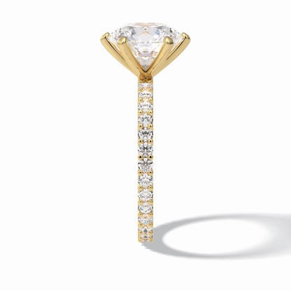 Round Pave Lab Grown Diamond Engagement Ring