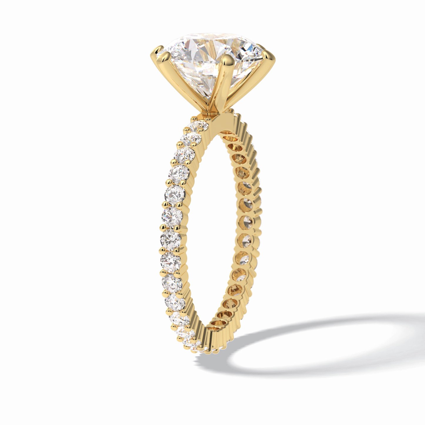 Round Pave Lab Grown Diamond Engagement Ring