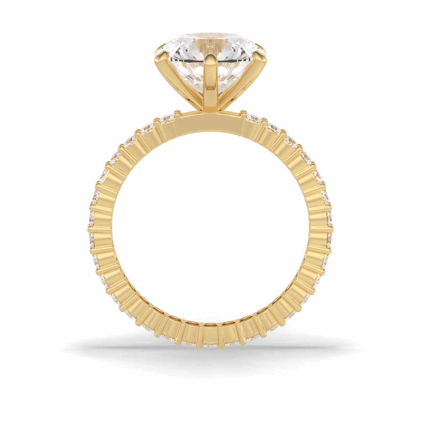 Round Pave Lab Grown Diamond Engagement Ring