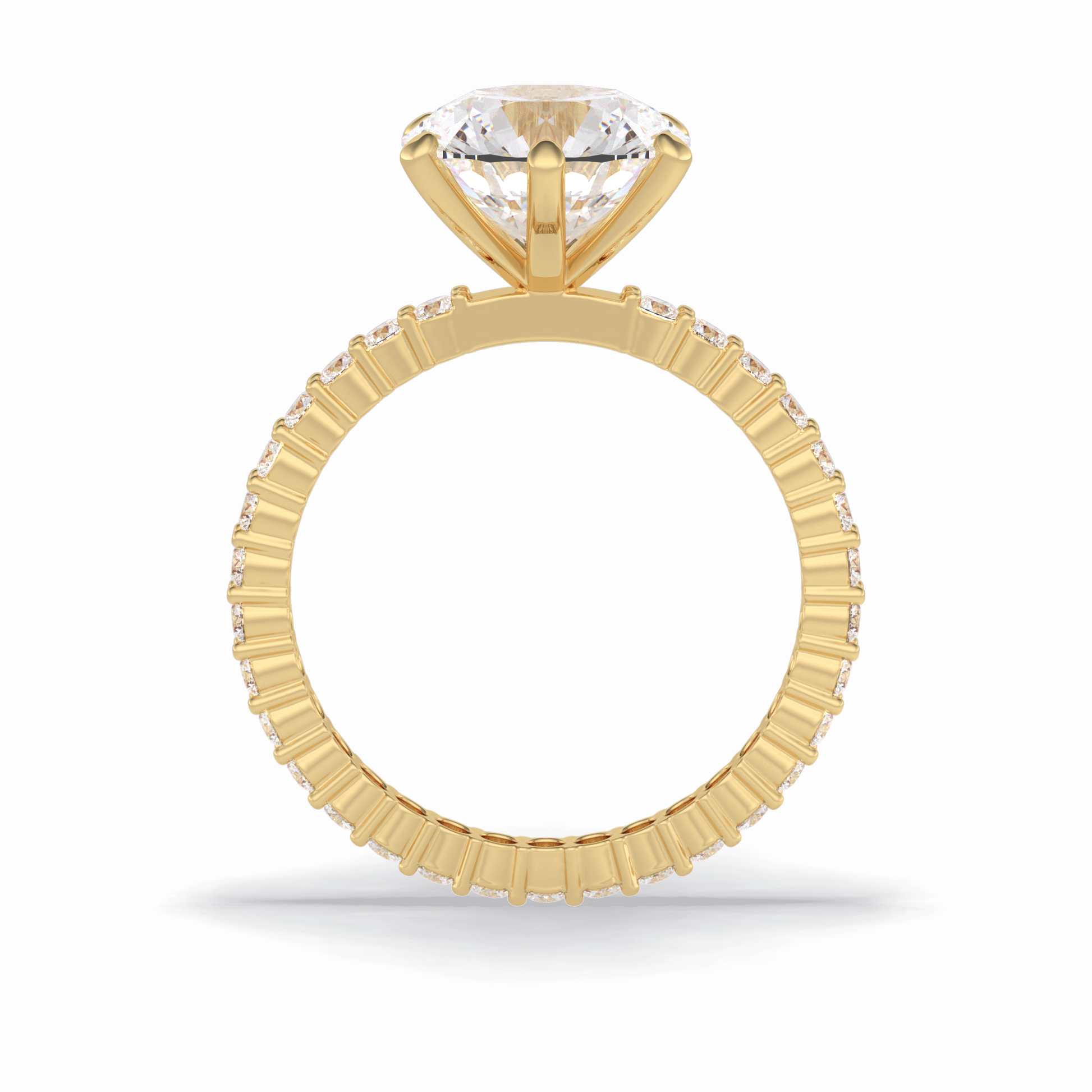Round Pave Lab Grown Diamond Engagement Ring