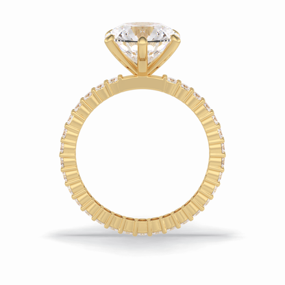 Round Pave Lab Grown Diamond Engagement Ring