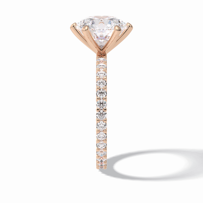 Round Pave Lab Grown Diamond Engagement Ring
