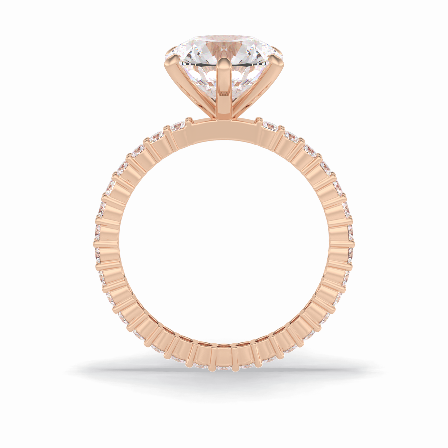 Round Pave Lab Grown Diamond Engagement Ring