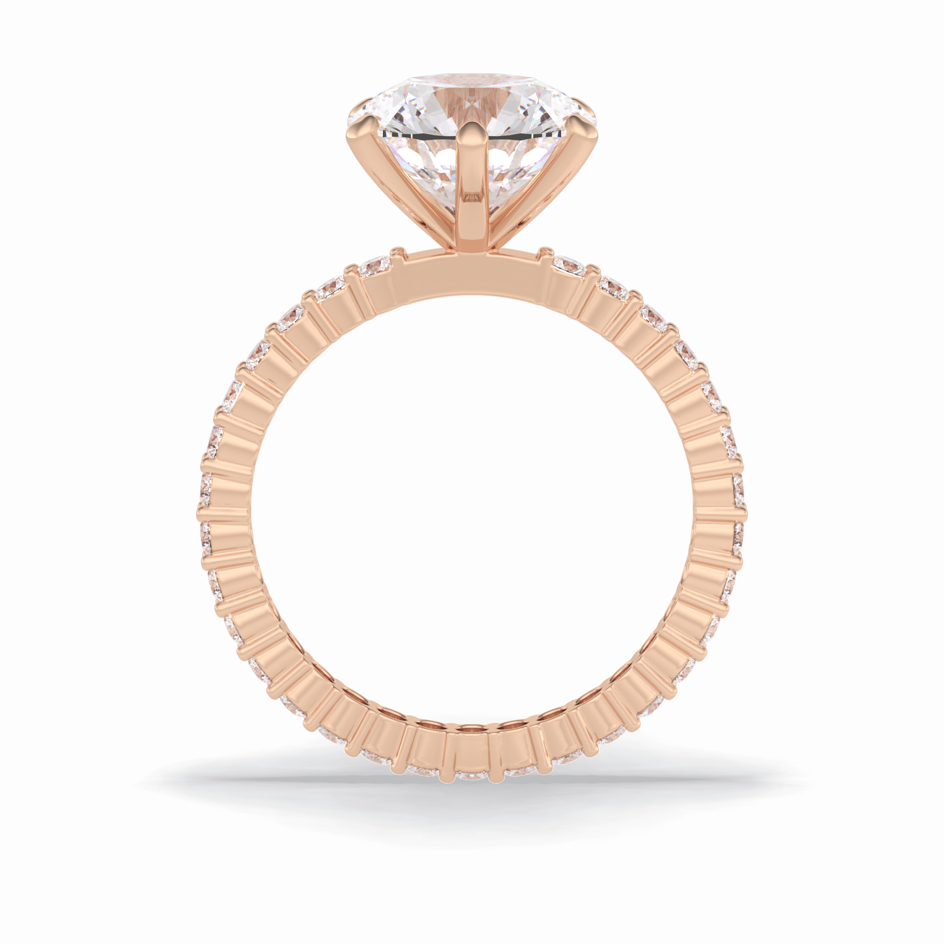 Round Pave Lab Grown Diamond Engagement Ring
