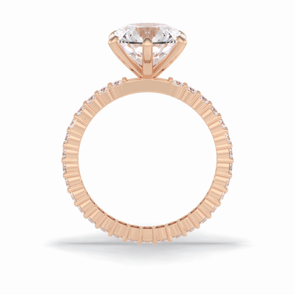 Round Pave Lab Grown Diamond Engagement Ring