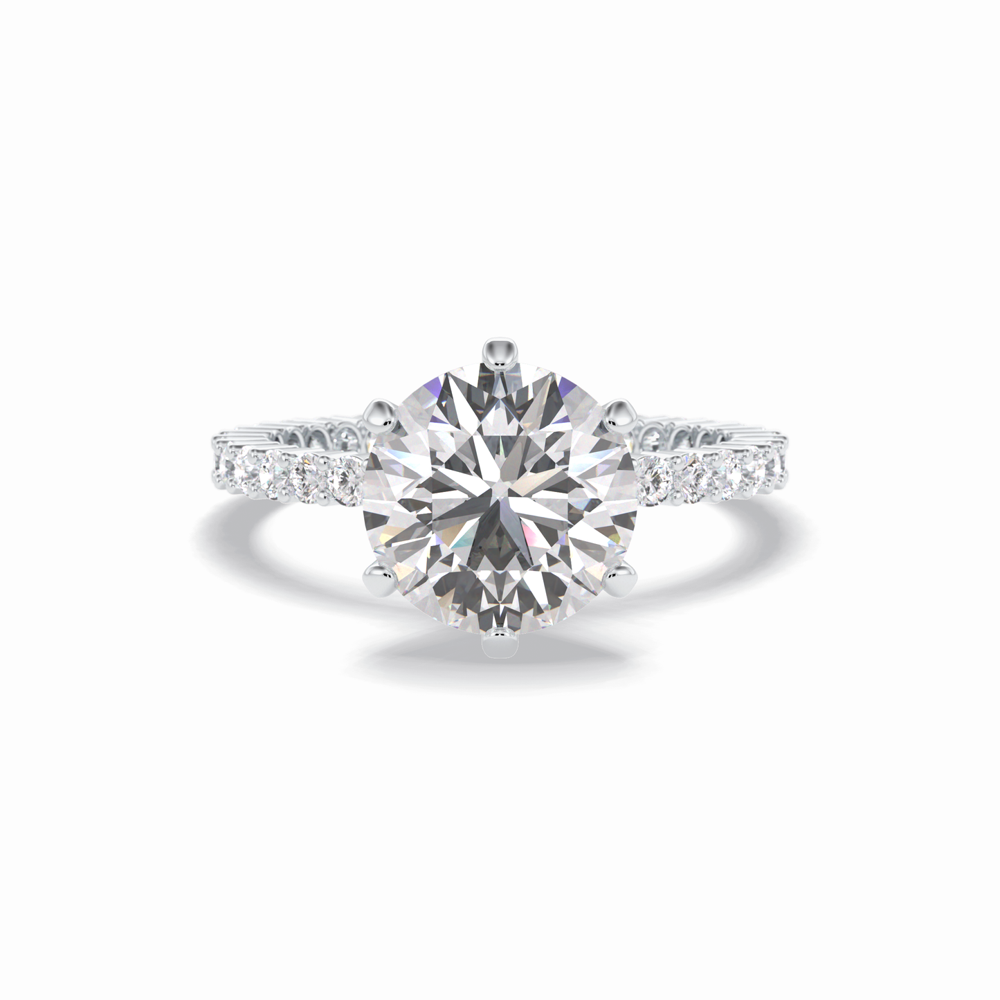 Round Pave Lab Grown Diamond Engagement Ring