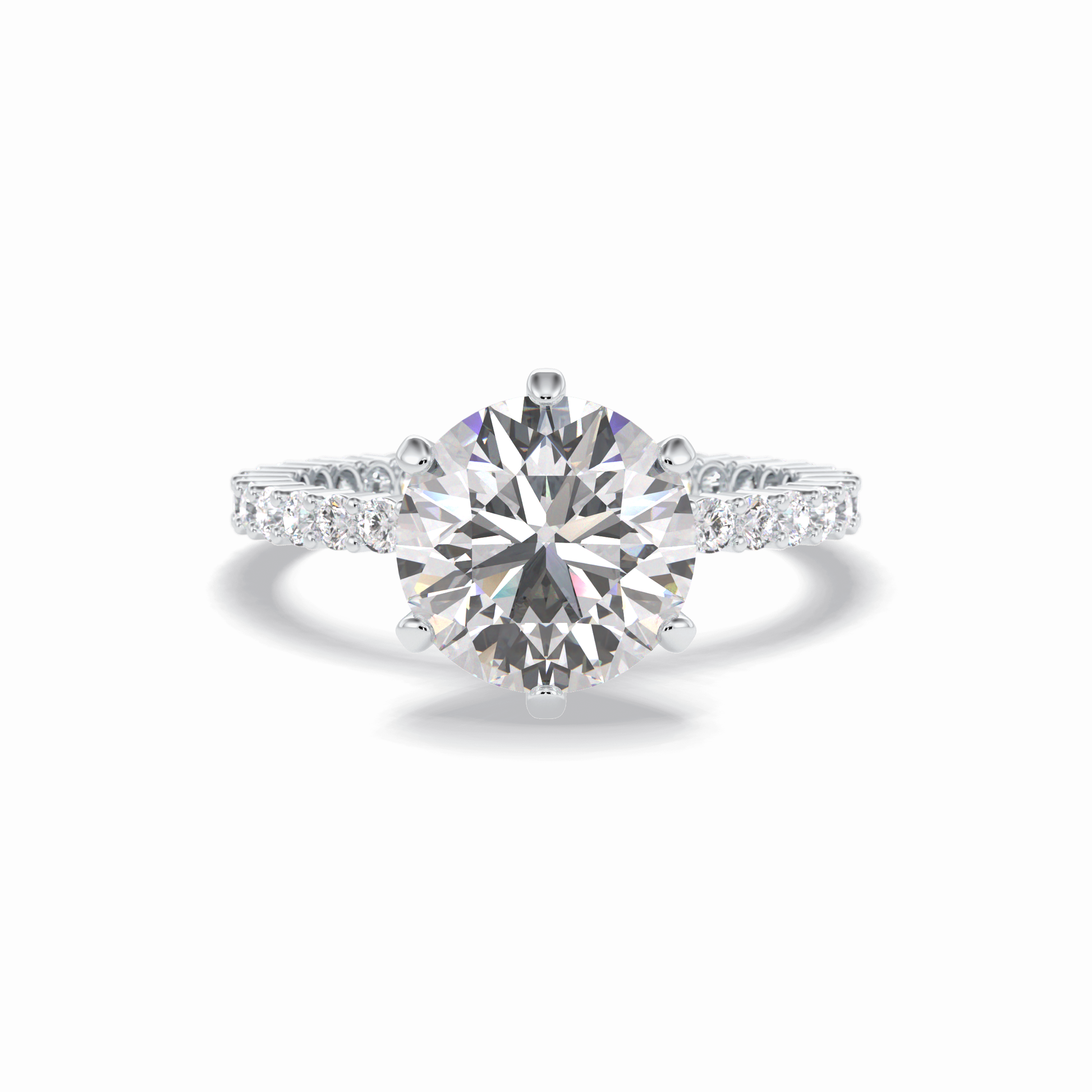 Round Pave Lab Grown Diamond Engagement Ring