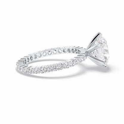 Round Pave Lab Grown Diamond Engagement Ring