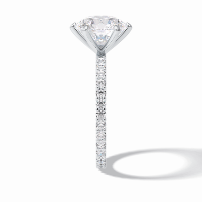 Round Pave Lab Grown Diamond Engagement Ring