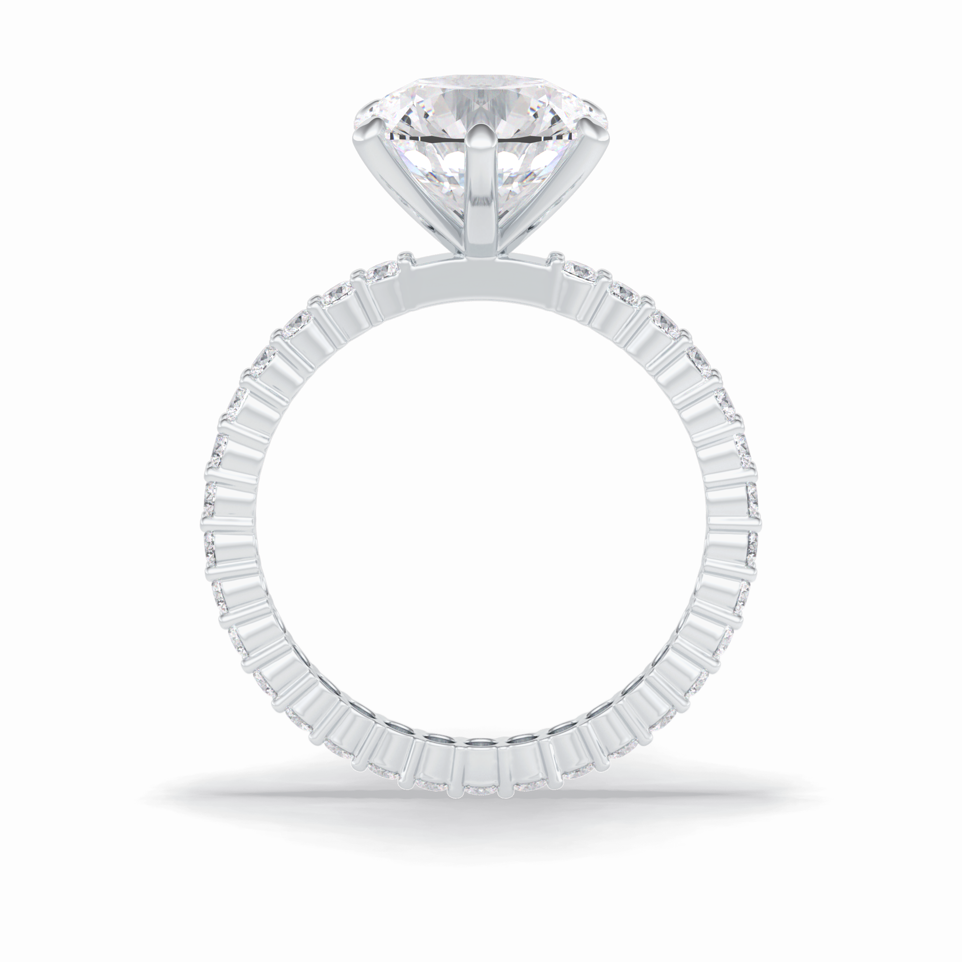 Round Pave Lab Grown Diamond Engagement Ring