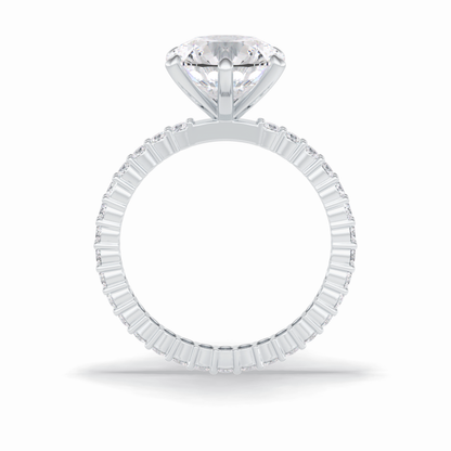 Round Pave Lab Grown Diamond Engagement Ring
