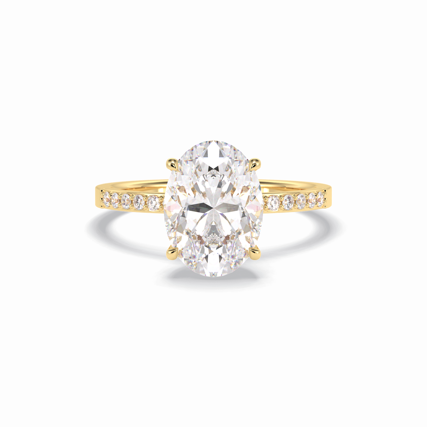 Oval Hidden Halo & Pave Lab Grown Diamond Engagement Ring