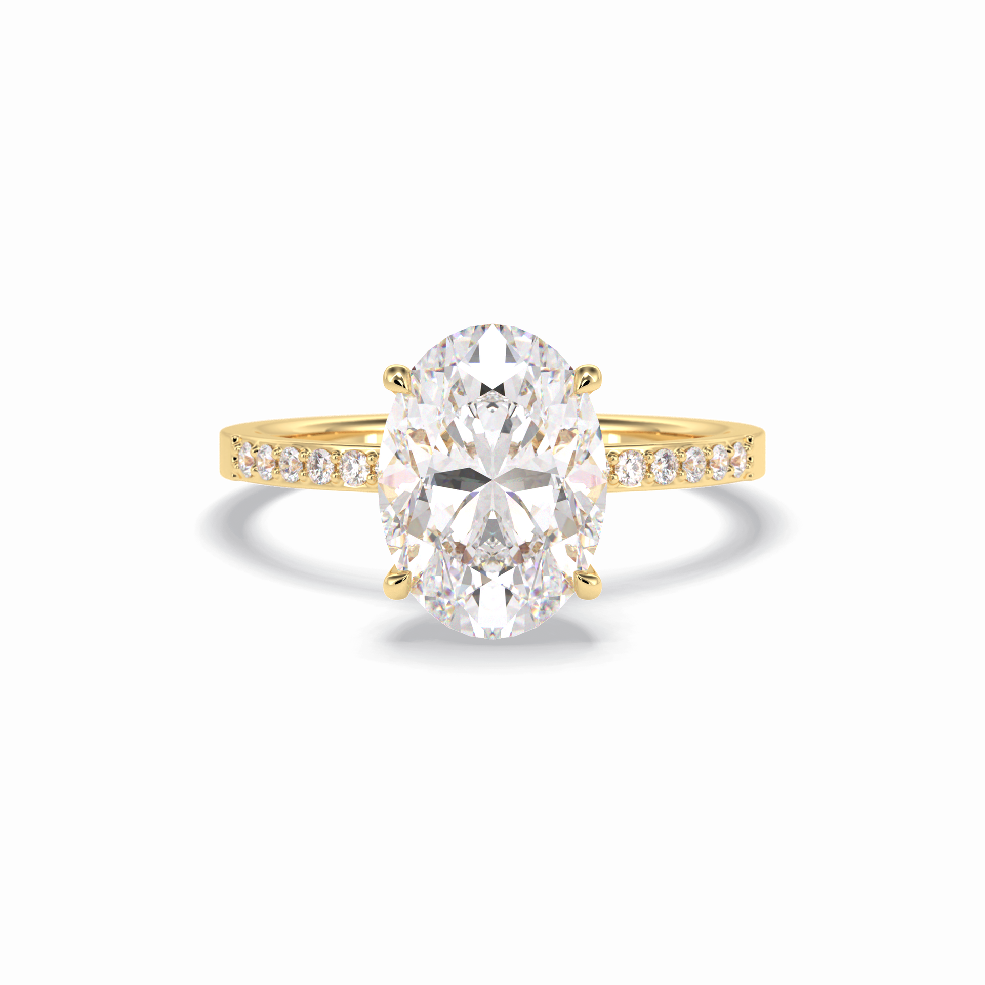 Oval Hidden Halo & Pave Lab Grown Diamond Engagement Ring
