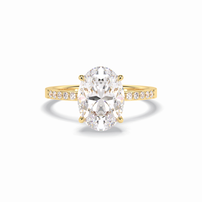 Oval Hidden Halo & Pave Lab Grown Diamond Engagement Ring
