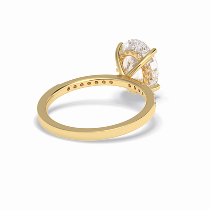 Oval Hidden Halo & Pave Lab Grown Diamond Engagement Ring