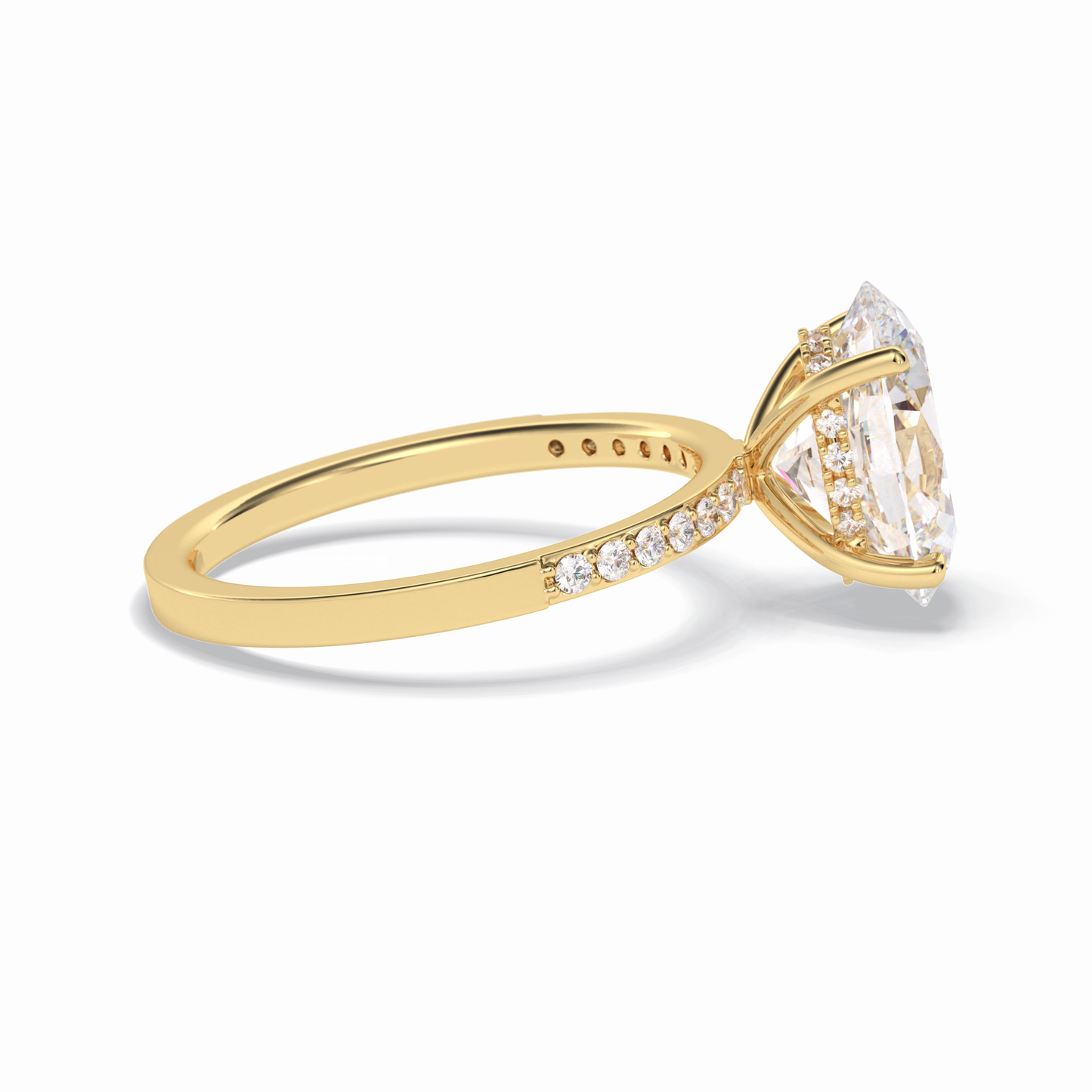 Oval Hidden Halo & Pave Lab Grown Diamond Engagement Ring